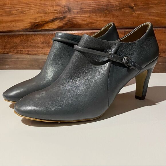 ECCO Nephi Pump Leather Side Zip Ankle Booties In Gray Women's Size 41/9.5 - Picture 13 of 16